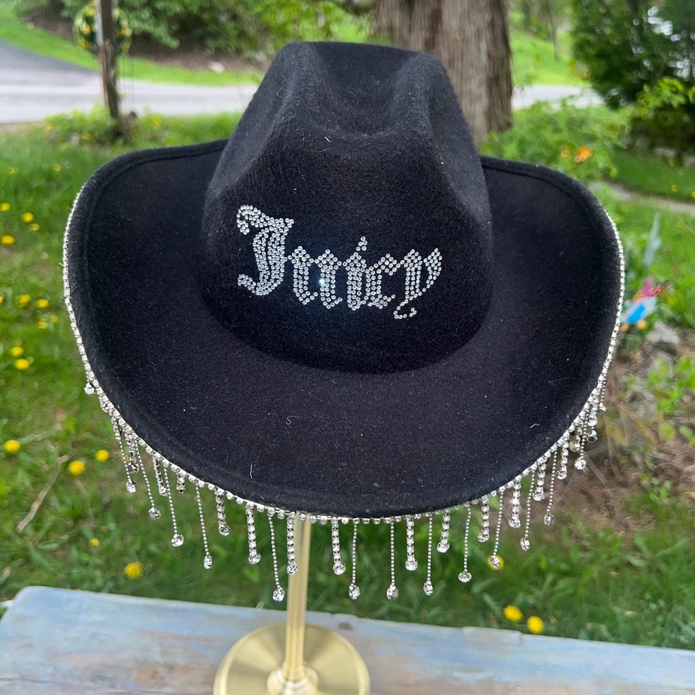 Stunning Hard to Find Juicy Couture Rhinestone Tassel Cowgirl Hat
